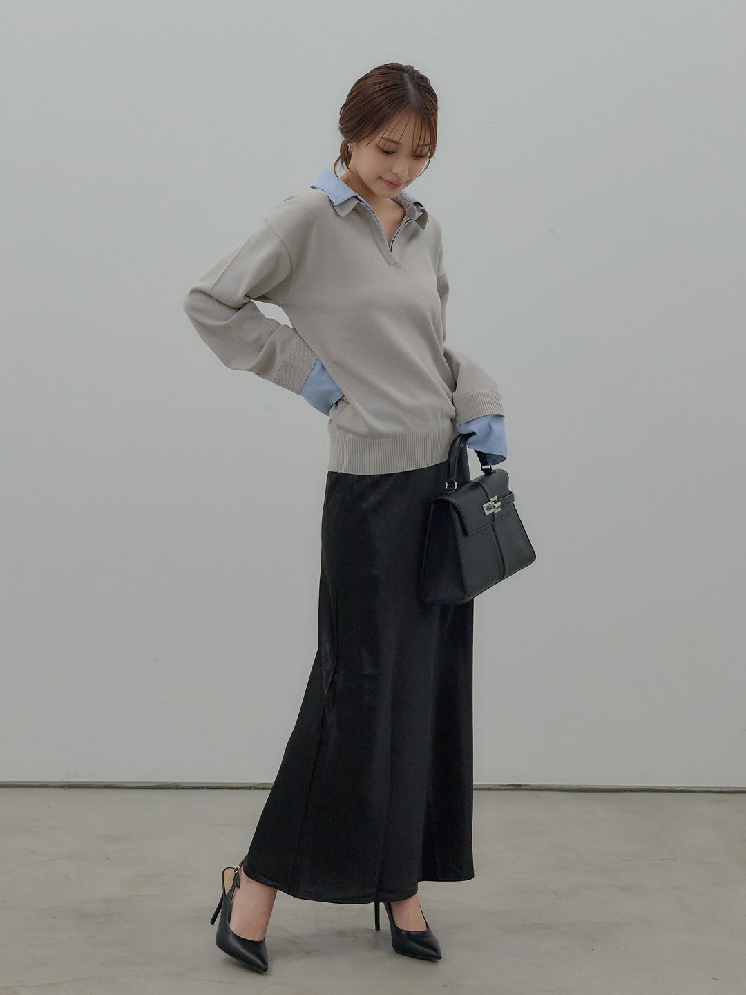 配色レイヤードプルオーバー