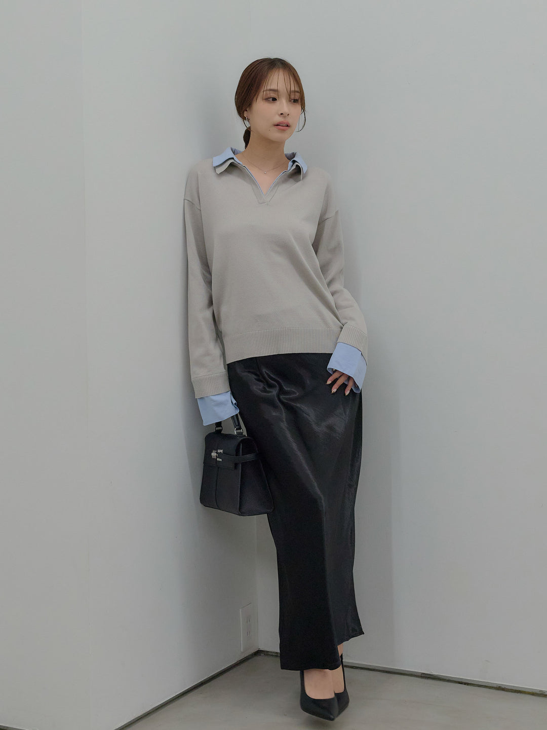 配色レイヤードプルオーバー