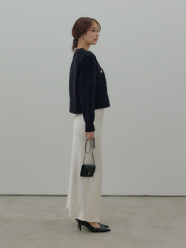 ゴールドボタンモールニットカーディガン