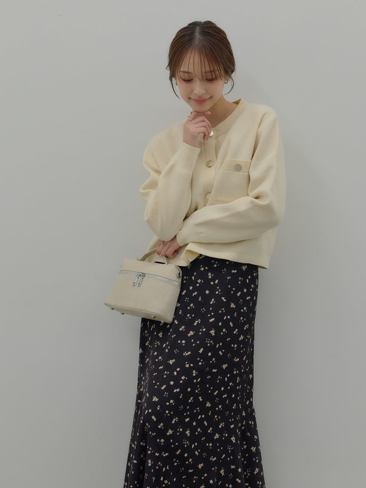 ゴールドボタンモールニットカーディガン