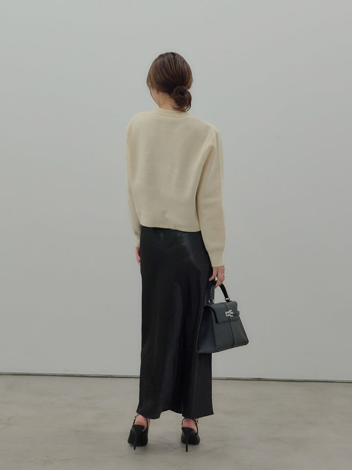 ゴールドボタンモールニットカーディガン