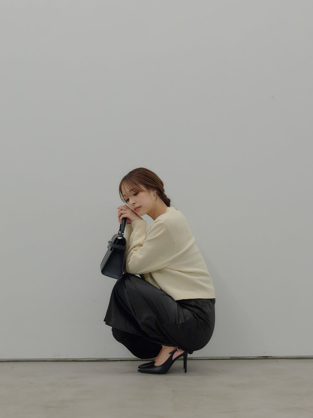 ゴールドボタンモールニットカーディガン