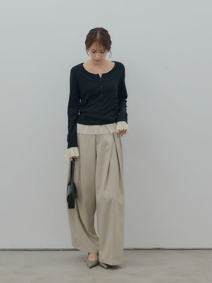 フロントタックツイルパンツ