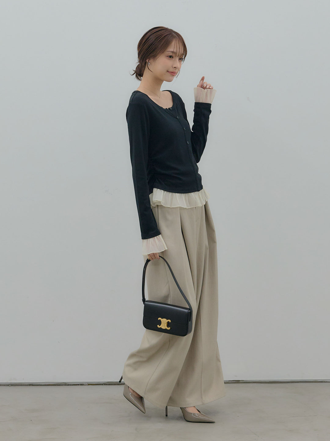 フロントタックツイルパンツ