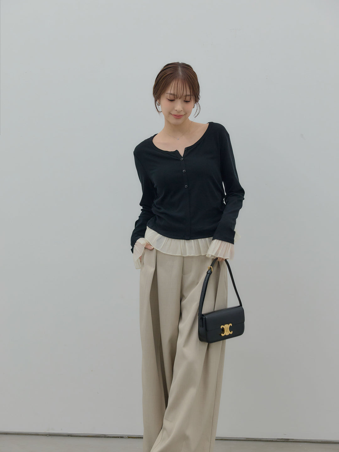 フロントタックツイルパンツ