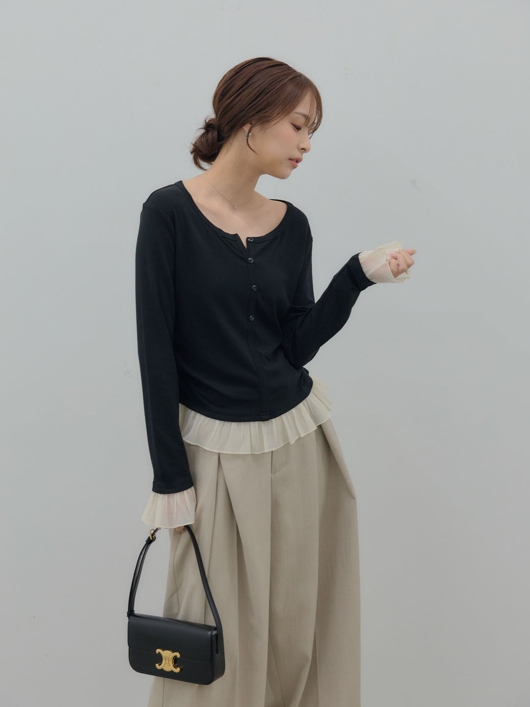 フロントタックツイルパンツ