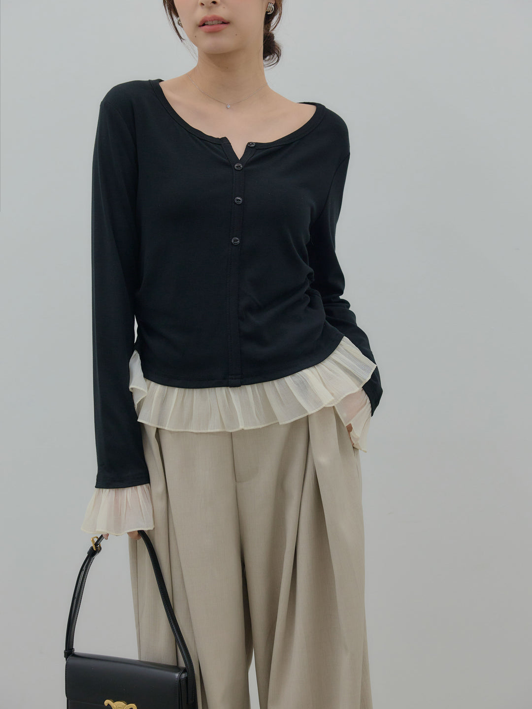 フロントタックツイルパンツ