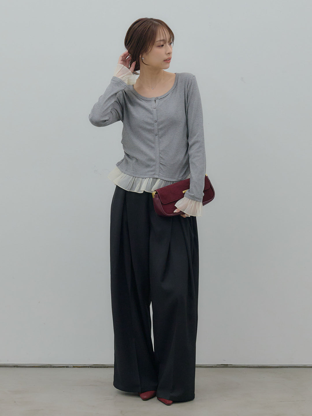 フロントタックツイルパンツ