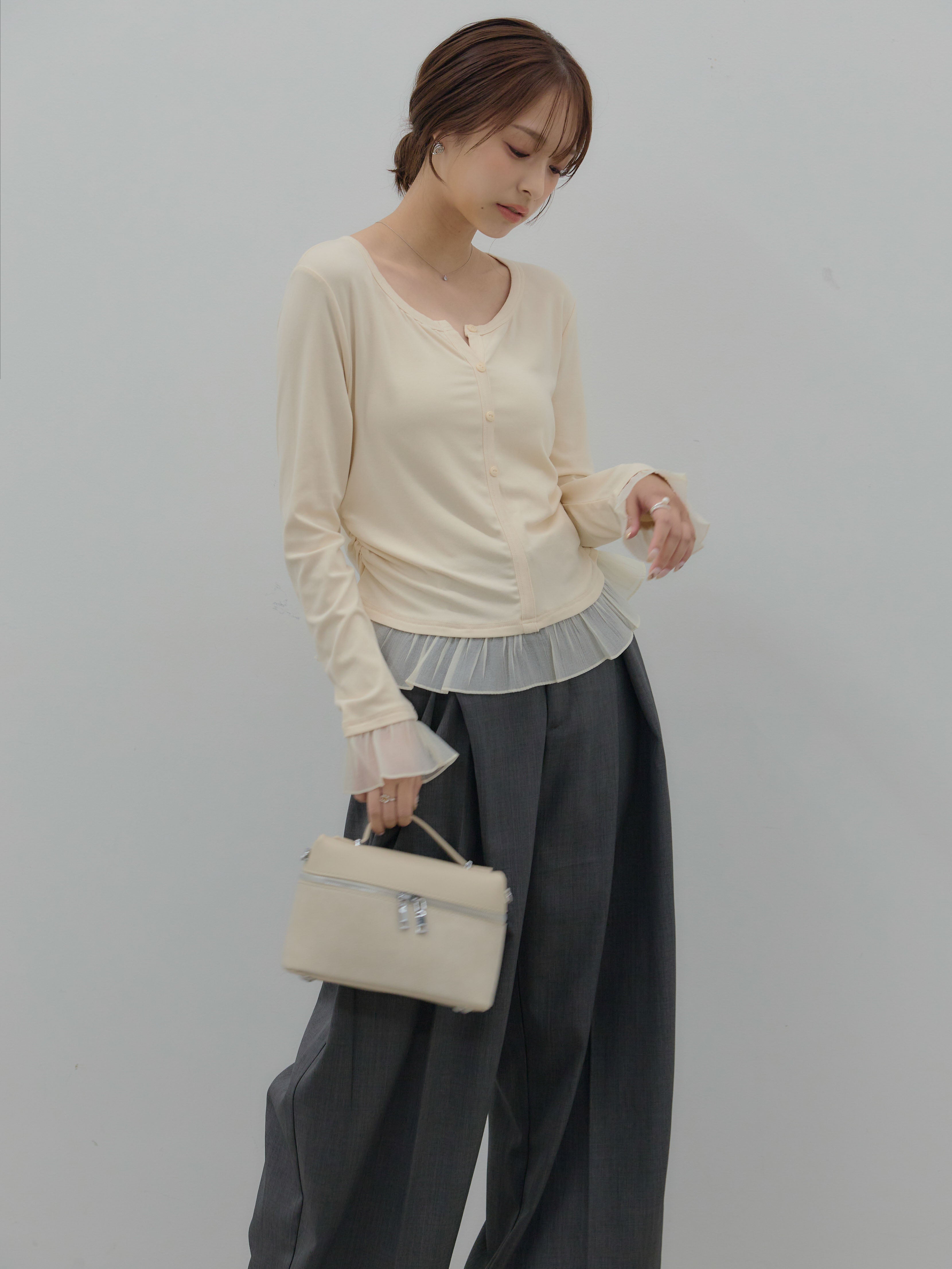 バレンシアガ シルク カットソー 裾フリル PICCIN（ピッチン） PICCIN PERLA ピッチンペルラ カットソー 908340