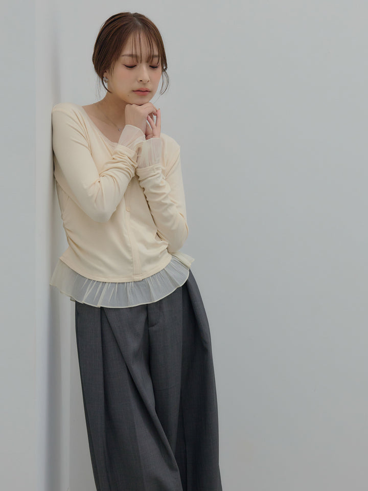 フロントタックツイルパンツ