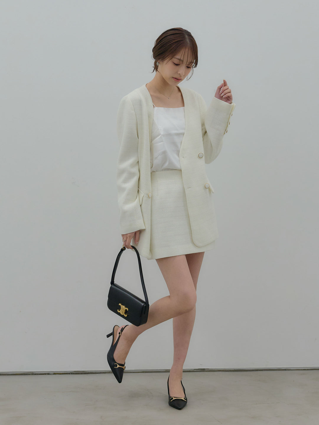 【Essential】ツイードミニスカート