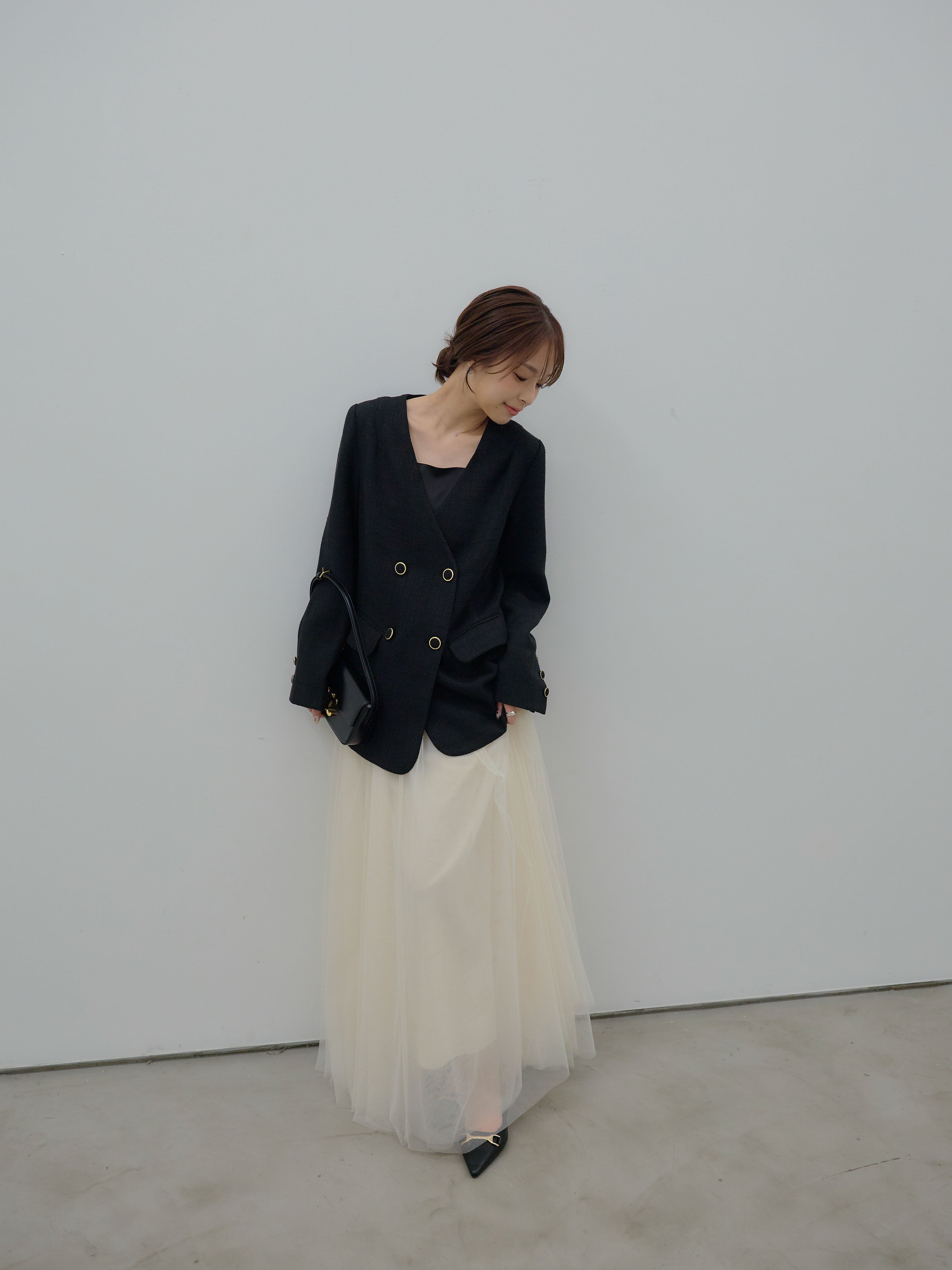 Essential】ノーカラーツイードジャケット – nairo