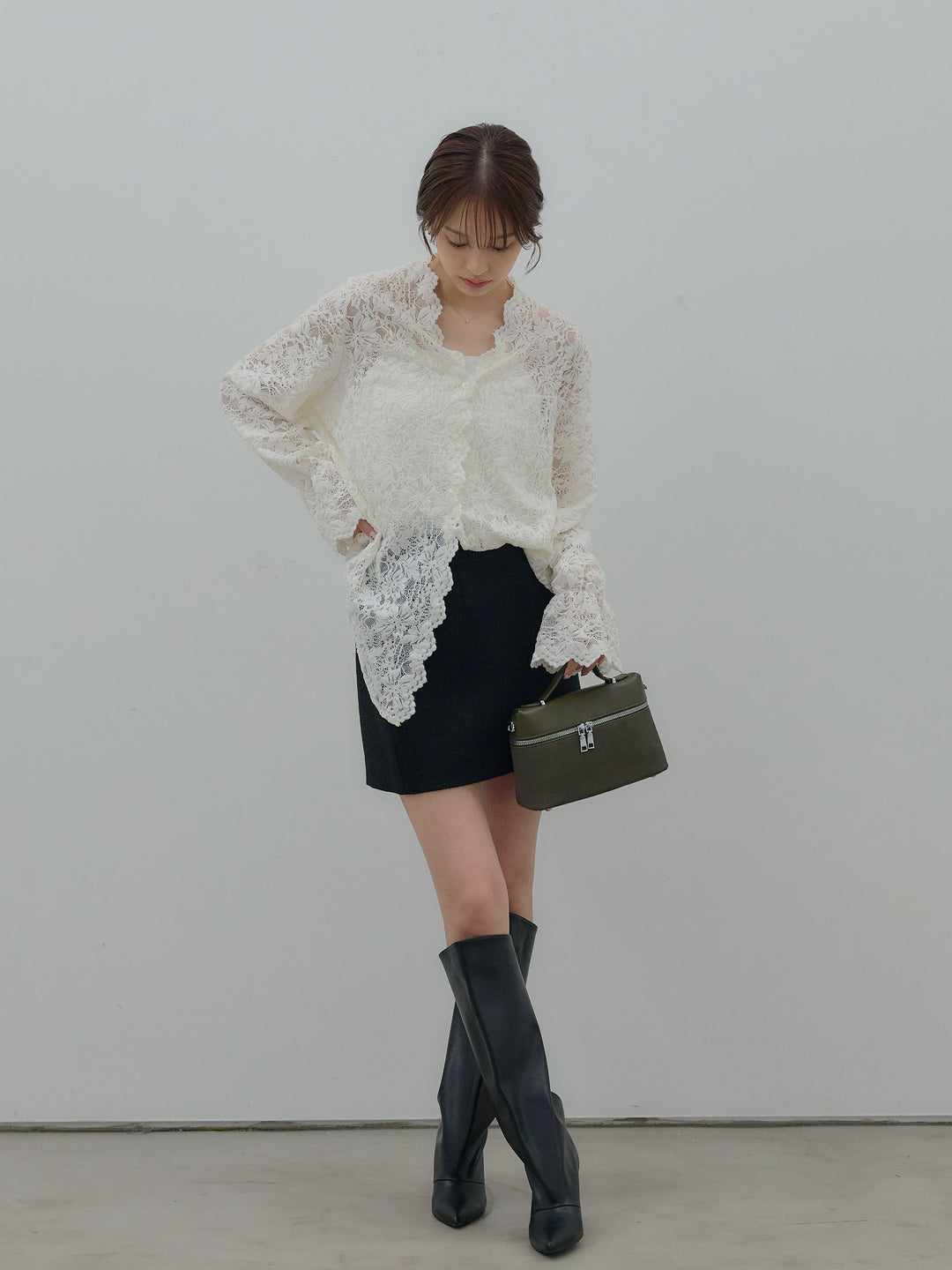 【Essential】ツイードミニスカート