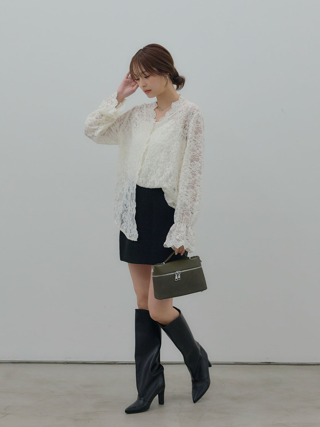 【Essential】ツイードミニスカート