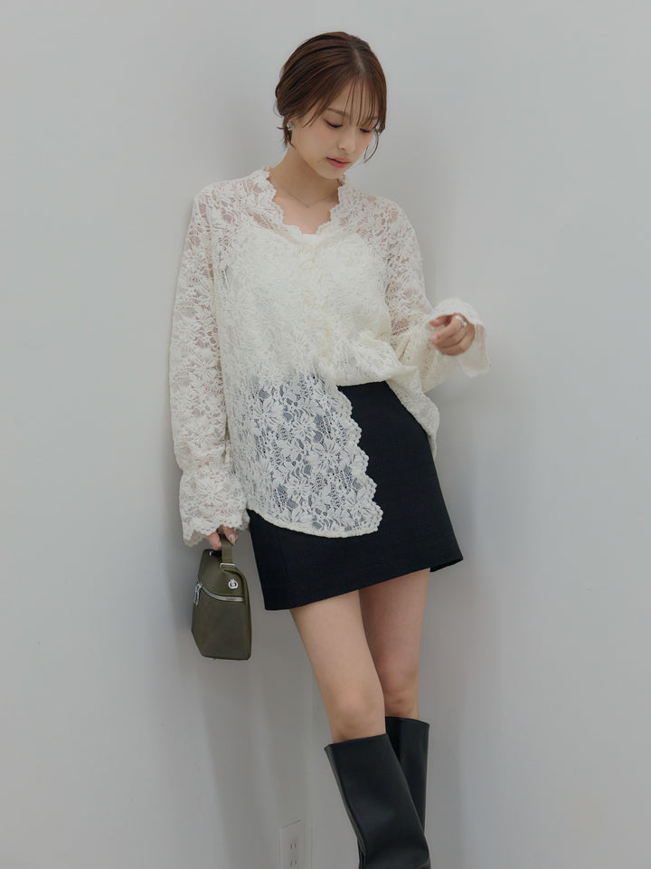 【Essential】ツイードミニスカート