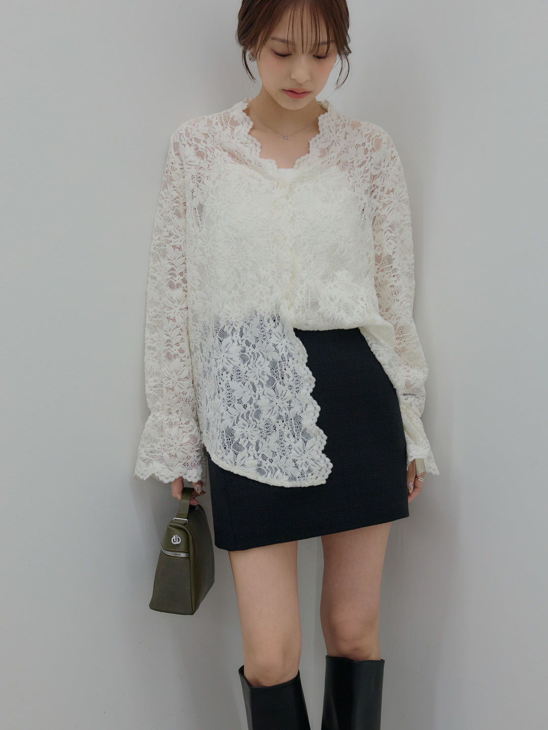 【Essential】ツイードミニスカート