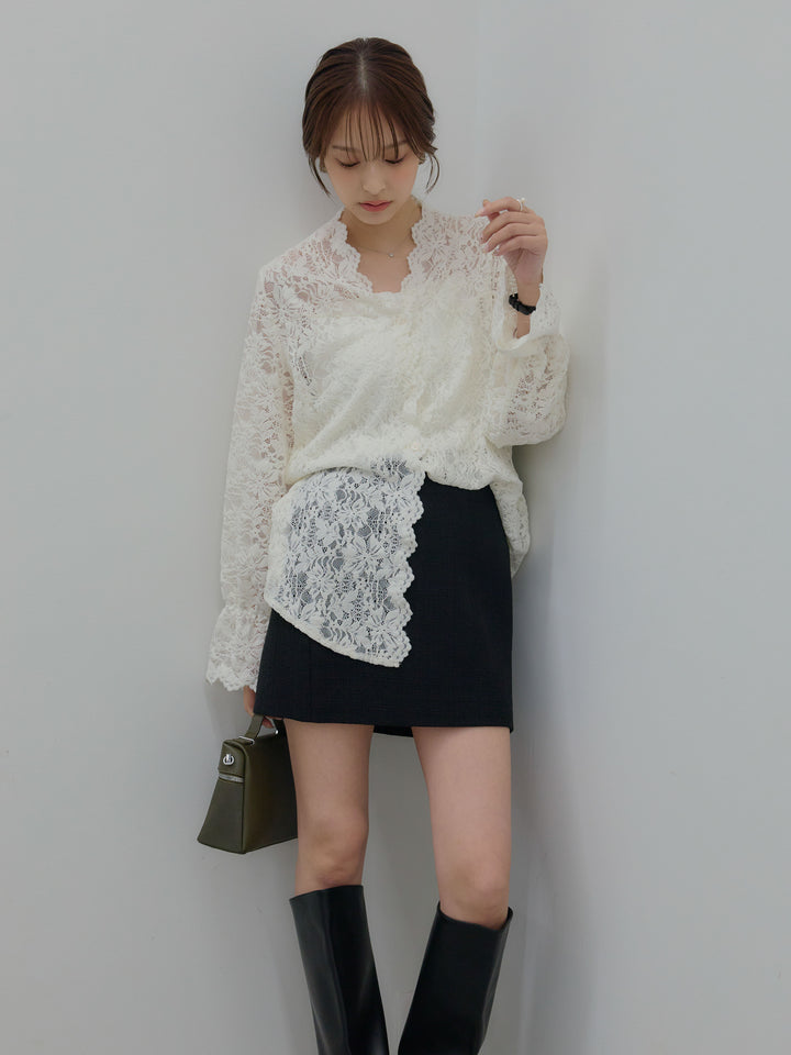 【Essential】ツイードミニスカート