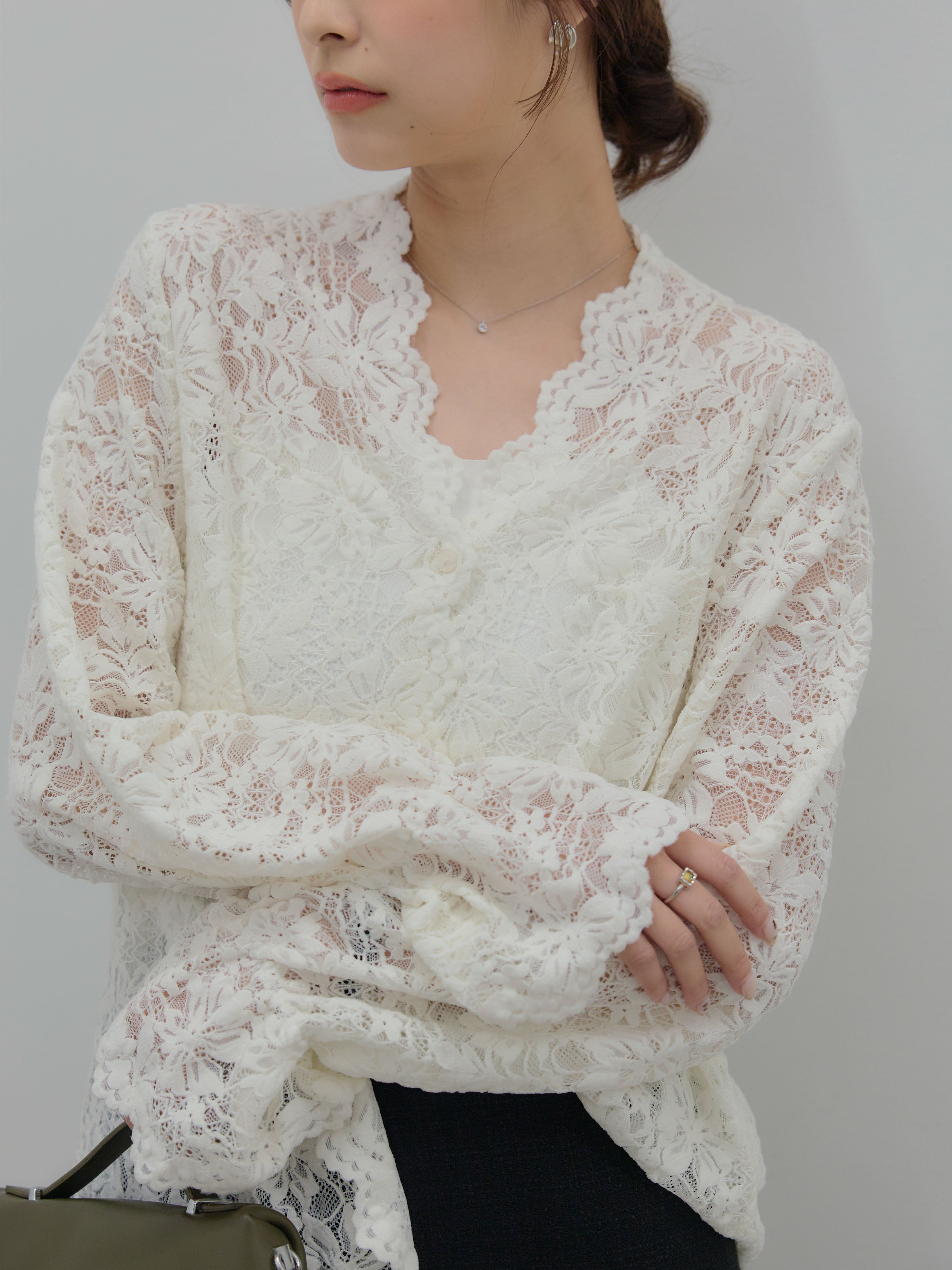 Vネック総レースブラウス – nairo