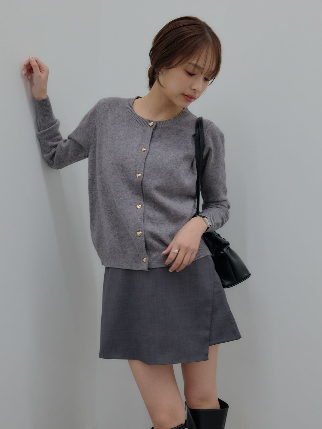 ハートボタンニットカーディガン