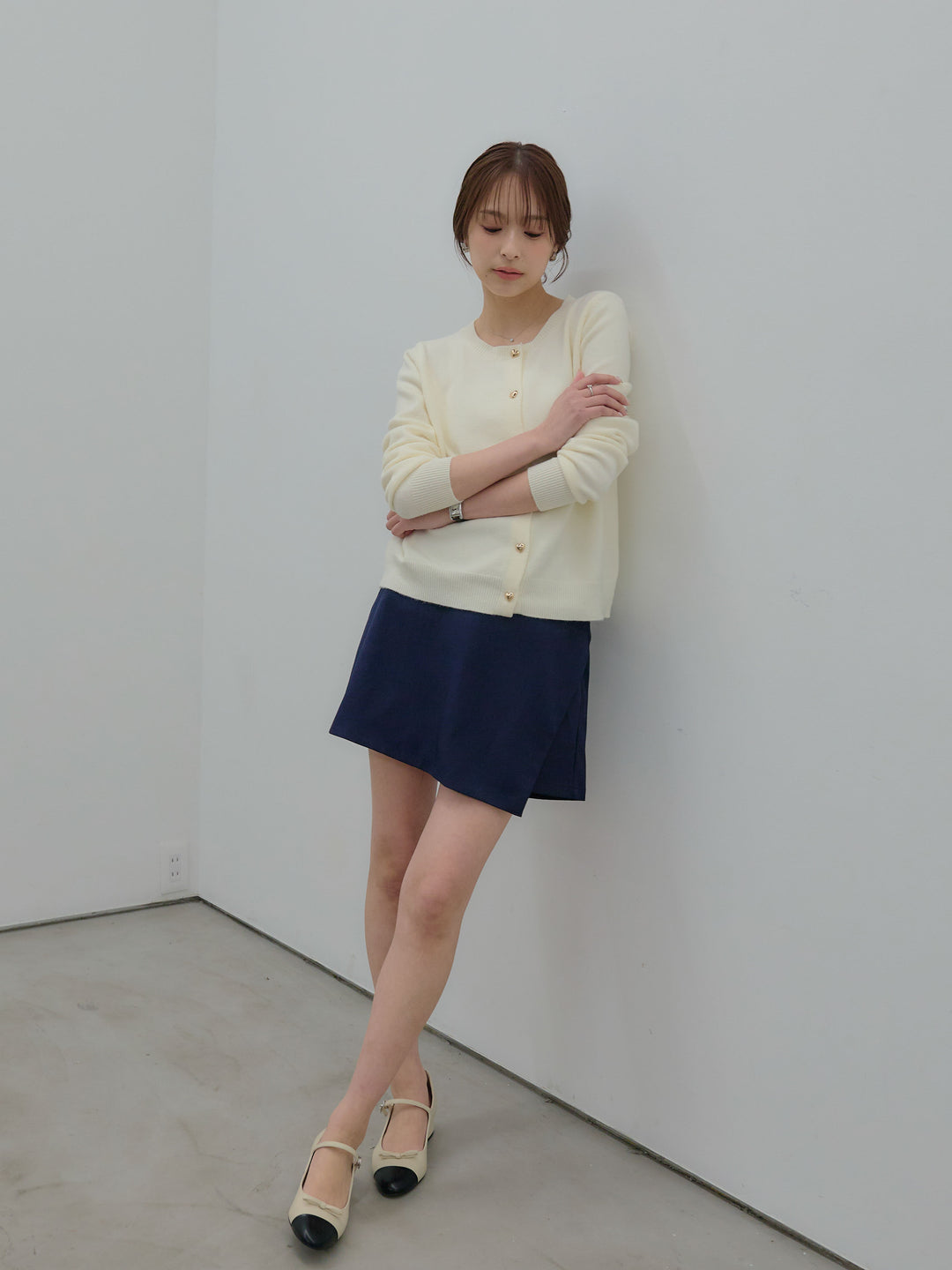 ハートボタンニットカーディガン