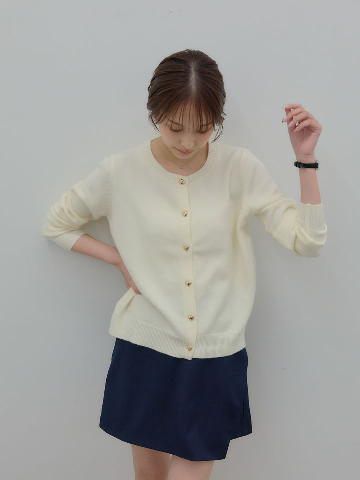 ハートボタンニットカーディガン
