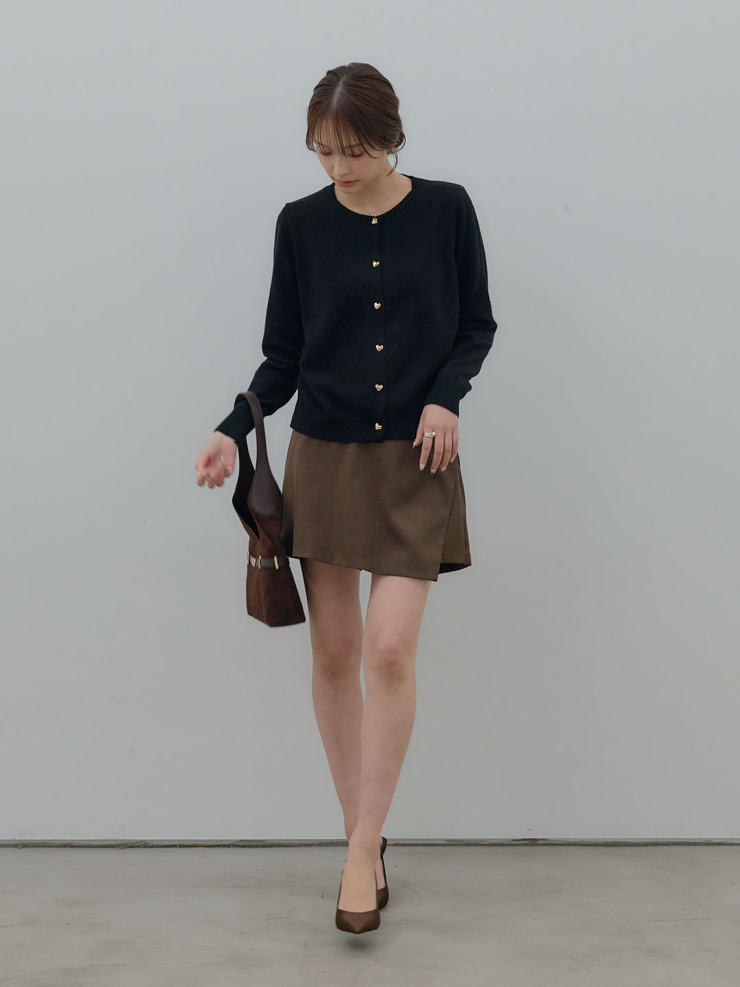 ハートボタンニットカーディガン