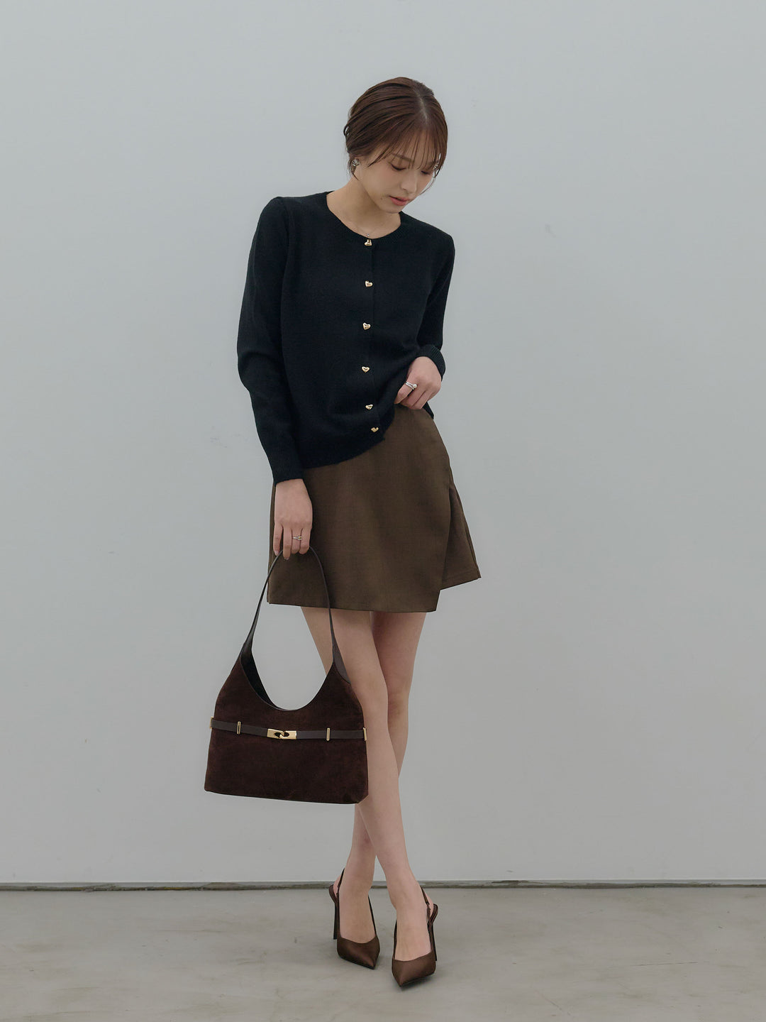 ハートボタンニットカーディガン