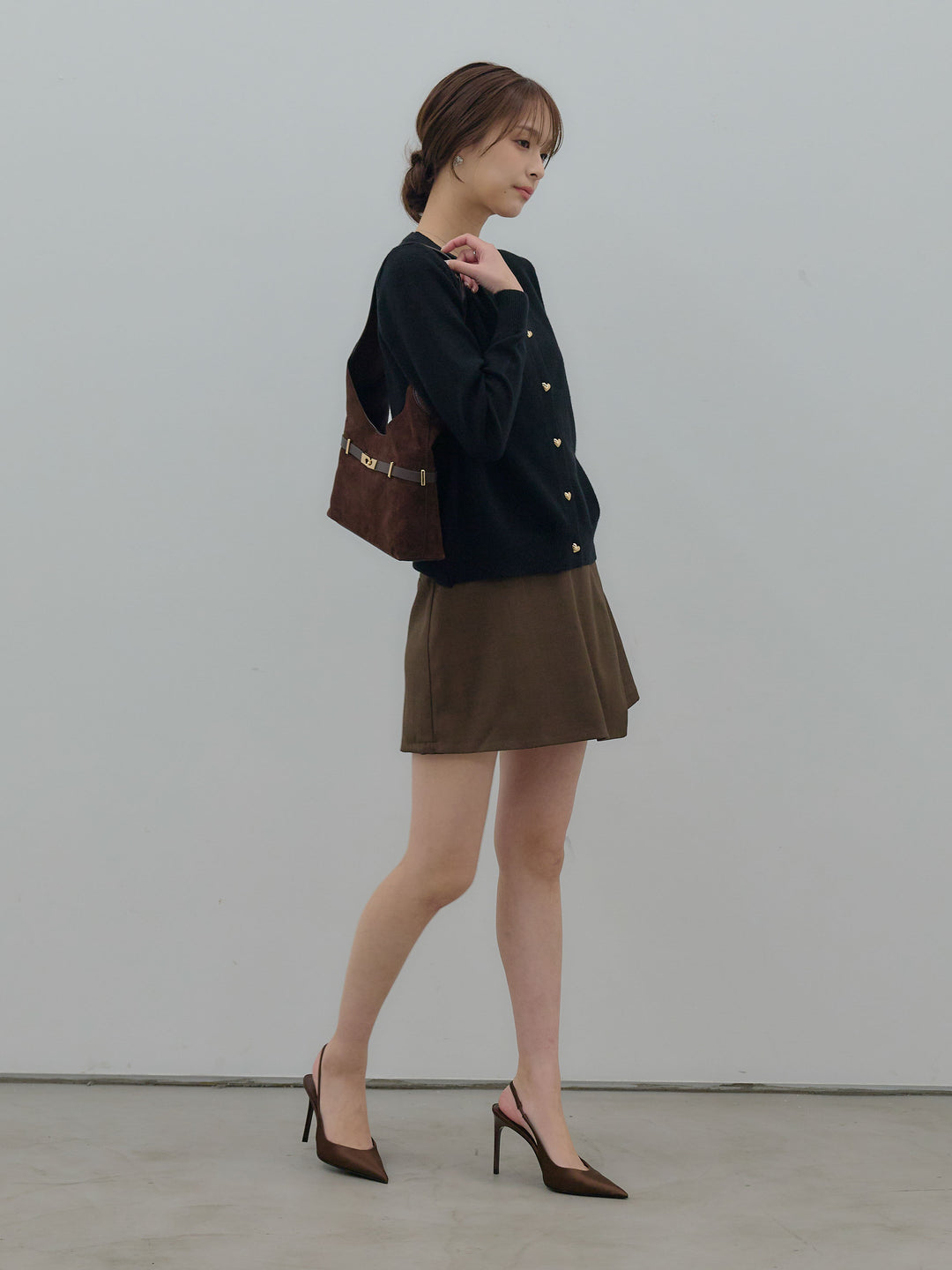 ハートボタンニットカーディガン