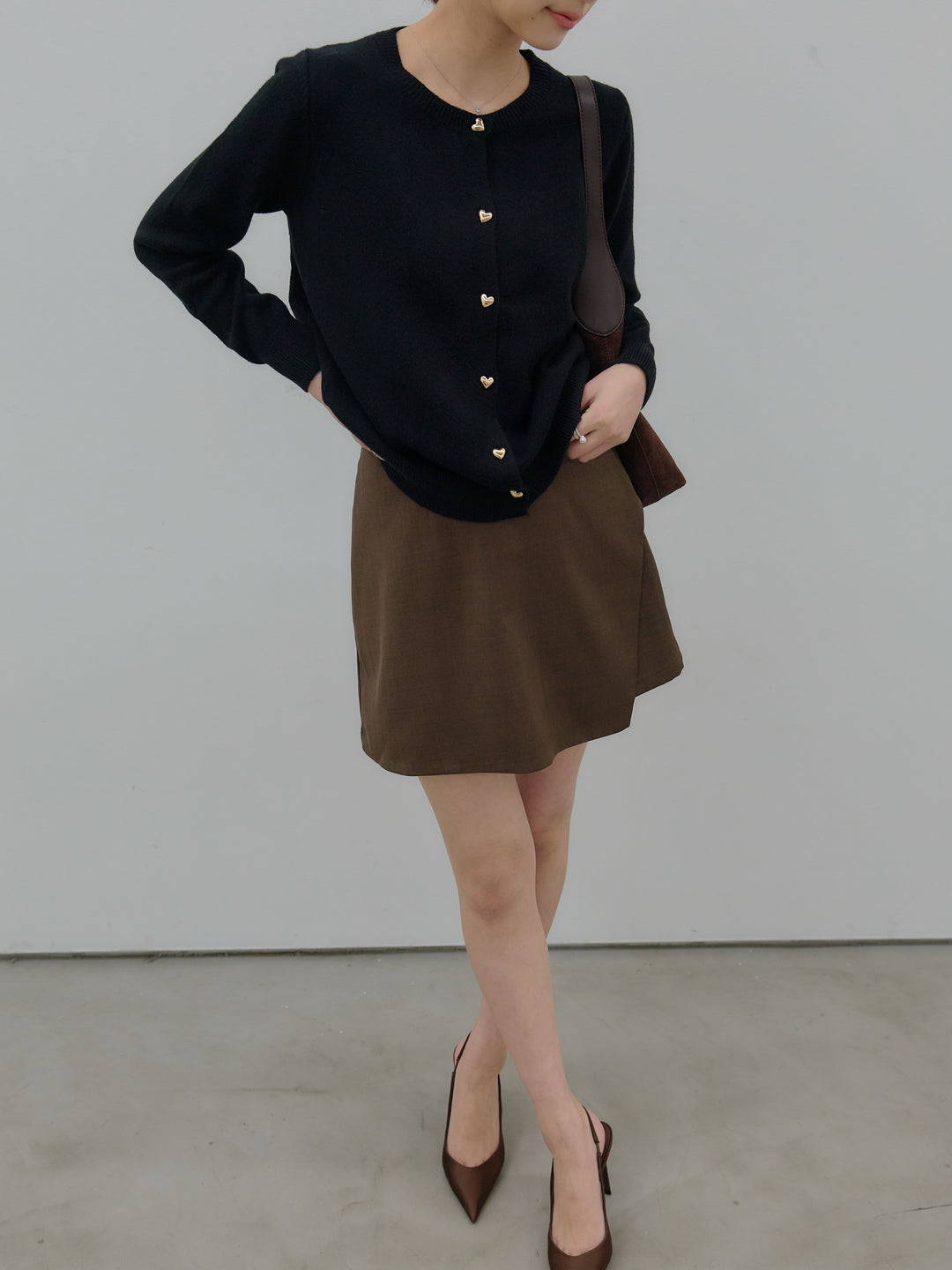 ハートボタンニットカーディガン