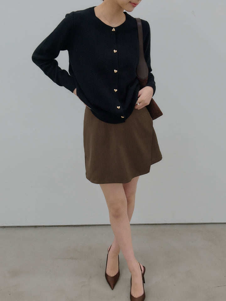 ハートボタンニットカーディガン