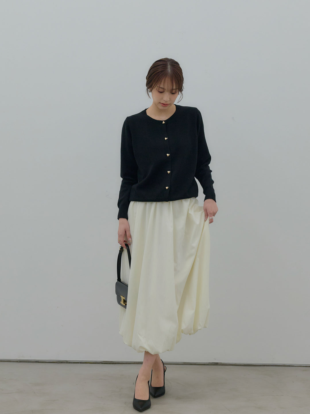 ハートボタンニットカーディガン