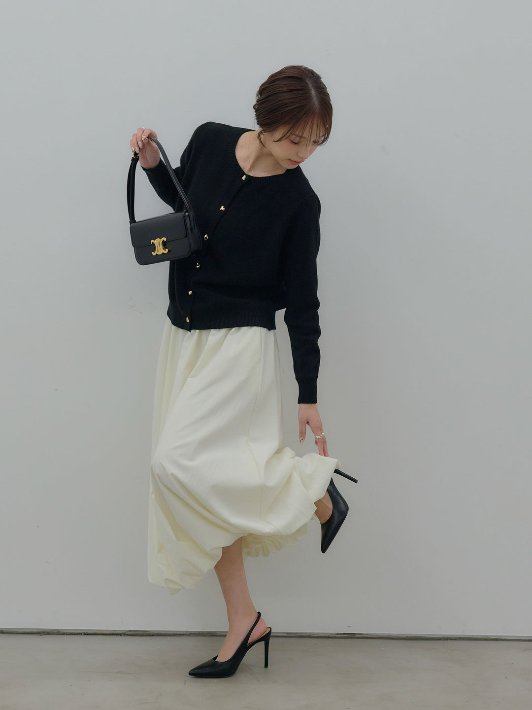 ハートボタンニットカーディガン