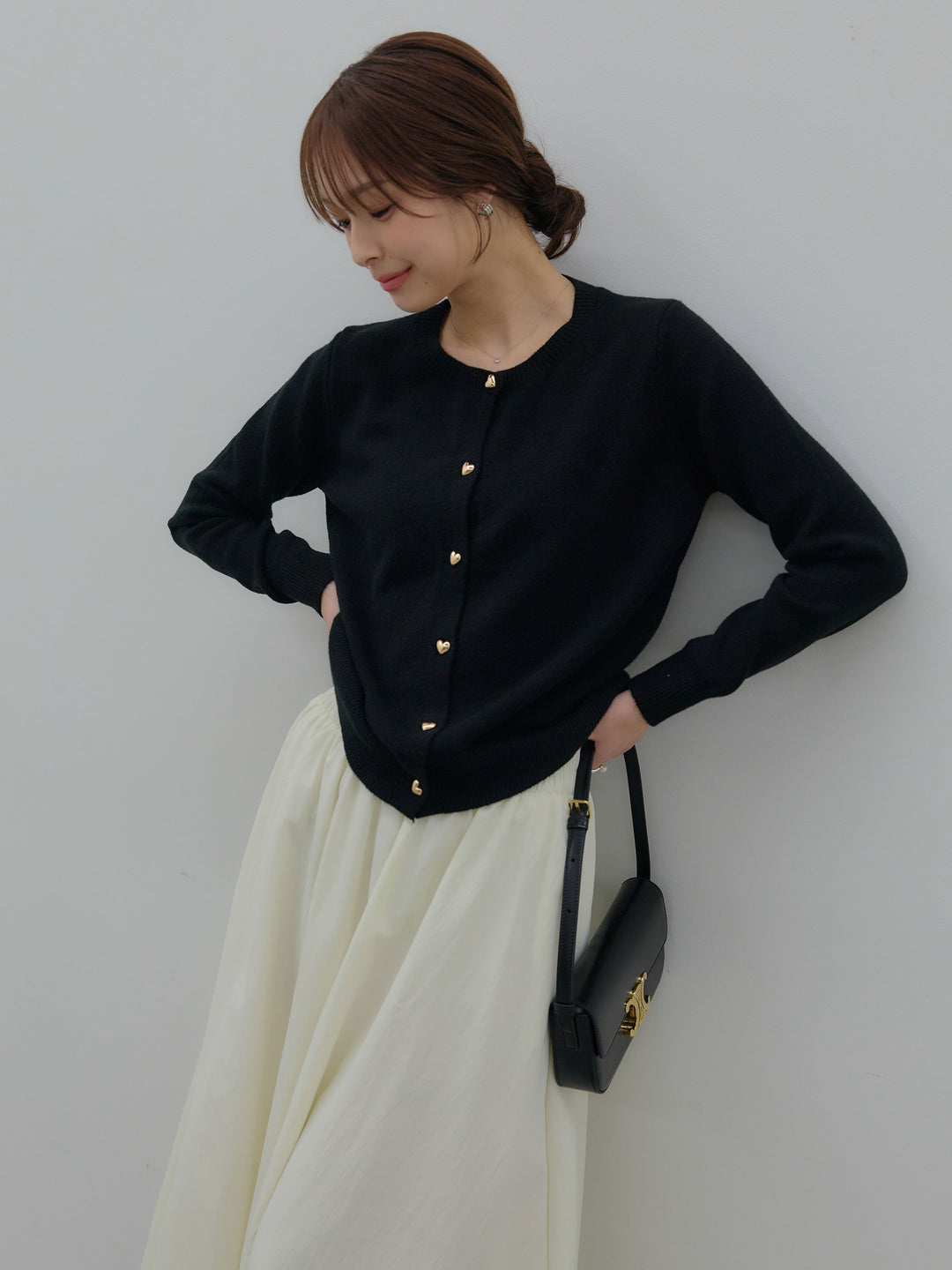 ハートボタンニットカーディガン