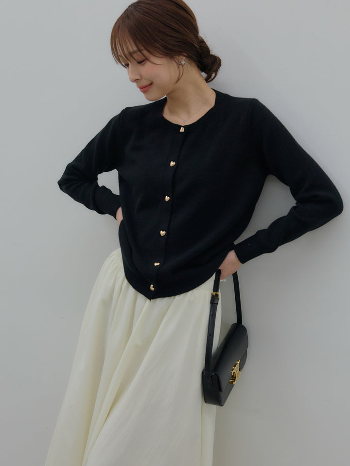 ハートボタンニットカーディガン