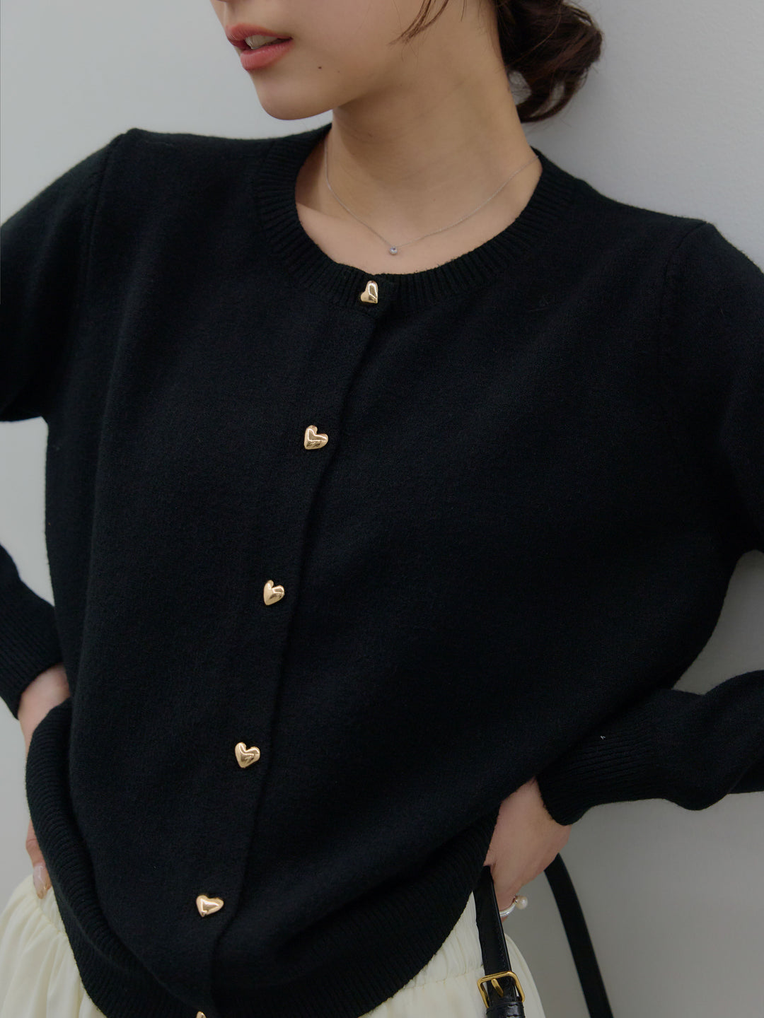ハートボタンニットカーディガン