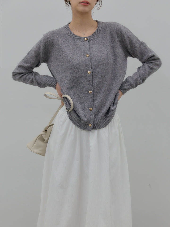 ハートボタンニットカーディガン