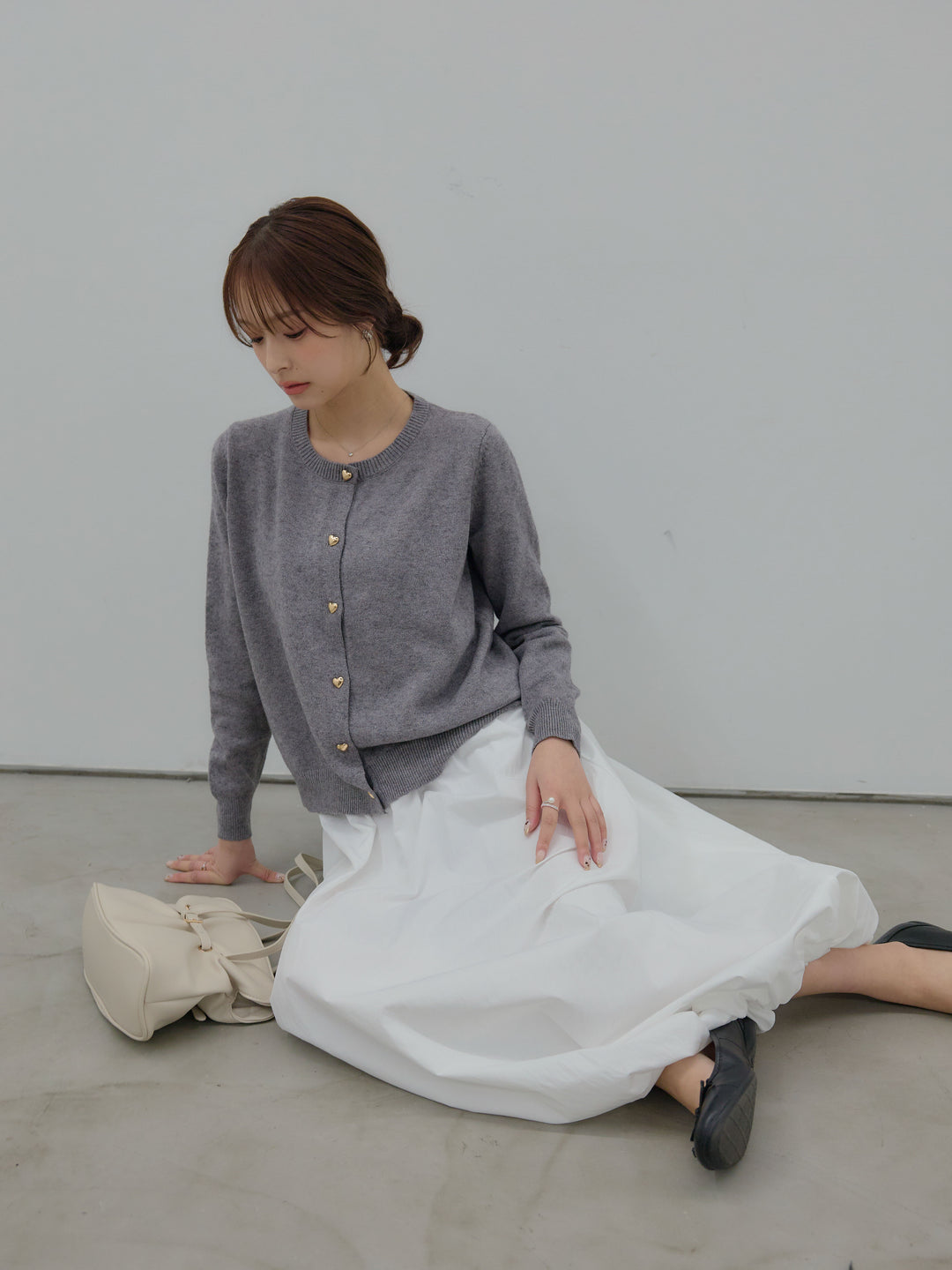 ハートボタンニットカーディガン