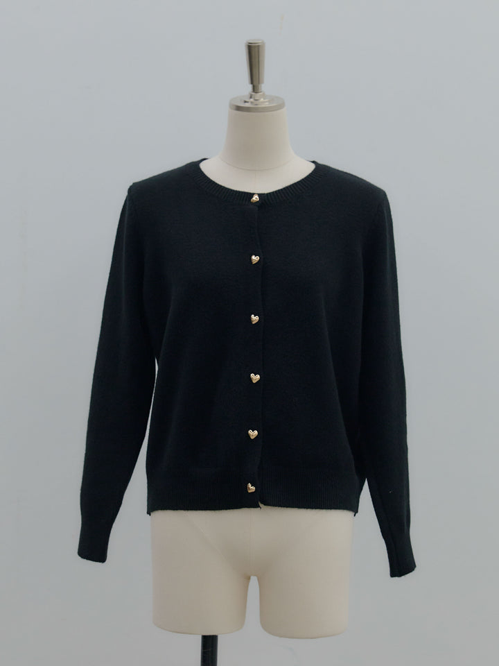 ハートボタンニットカーディガン