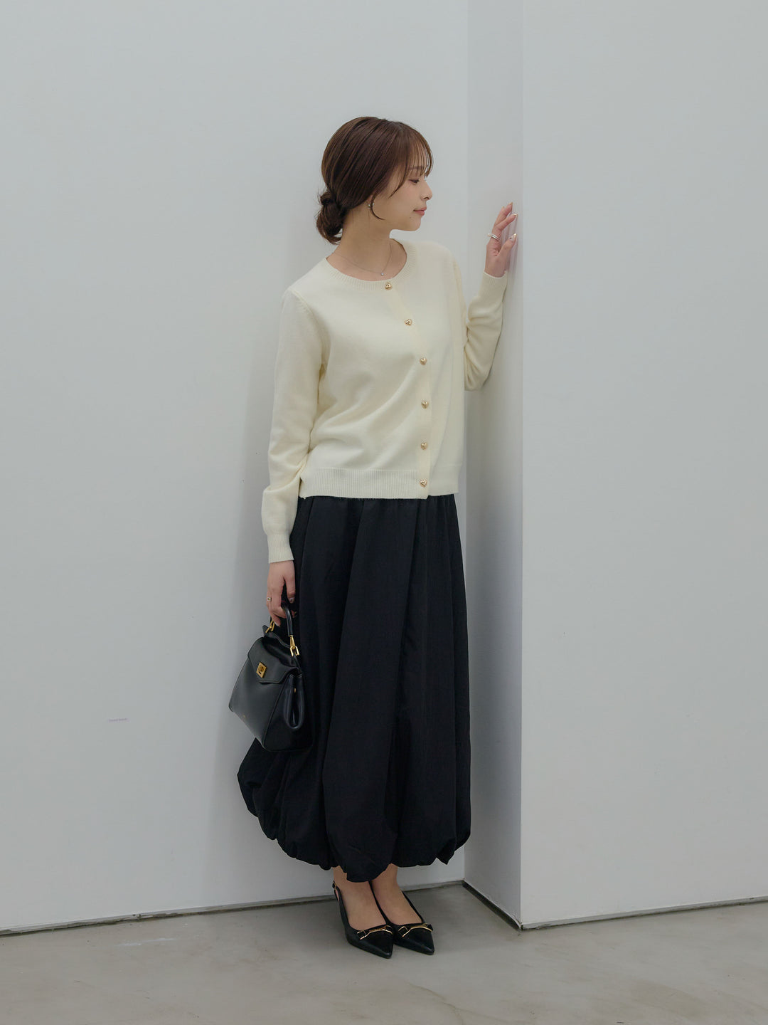 ハートボタンニットカーディガン