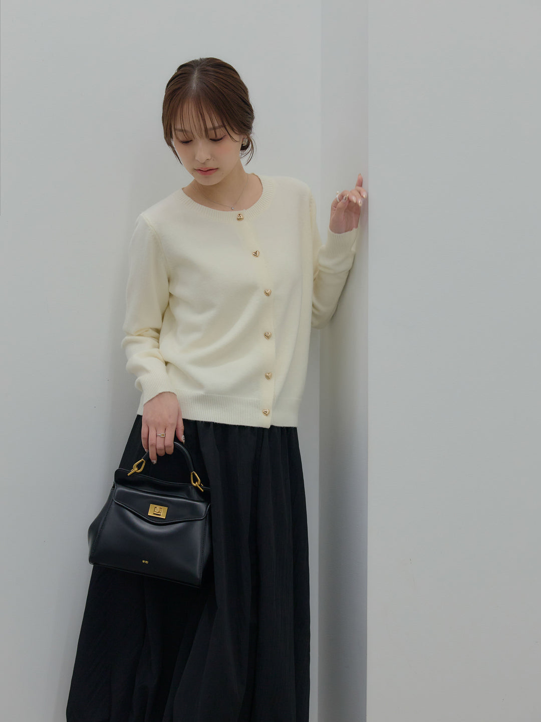 ハートボタンニットカーディガン