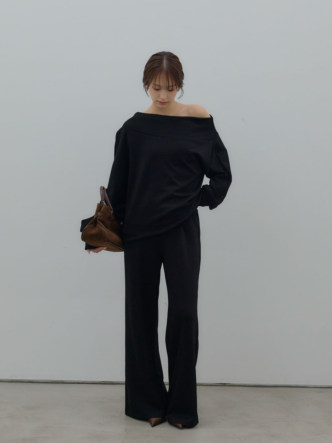 ハイウエストスムースパンツ