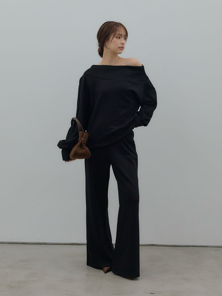 ハイウエストスムースパンツ