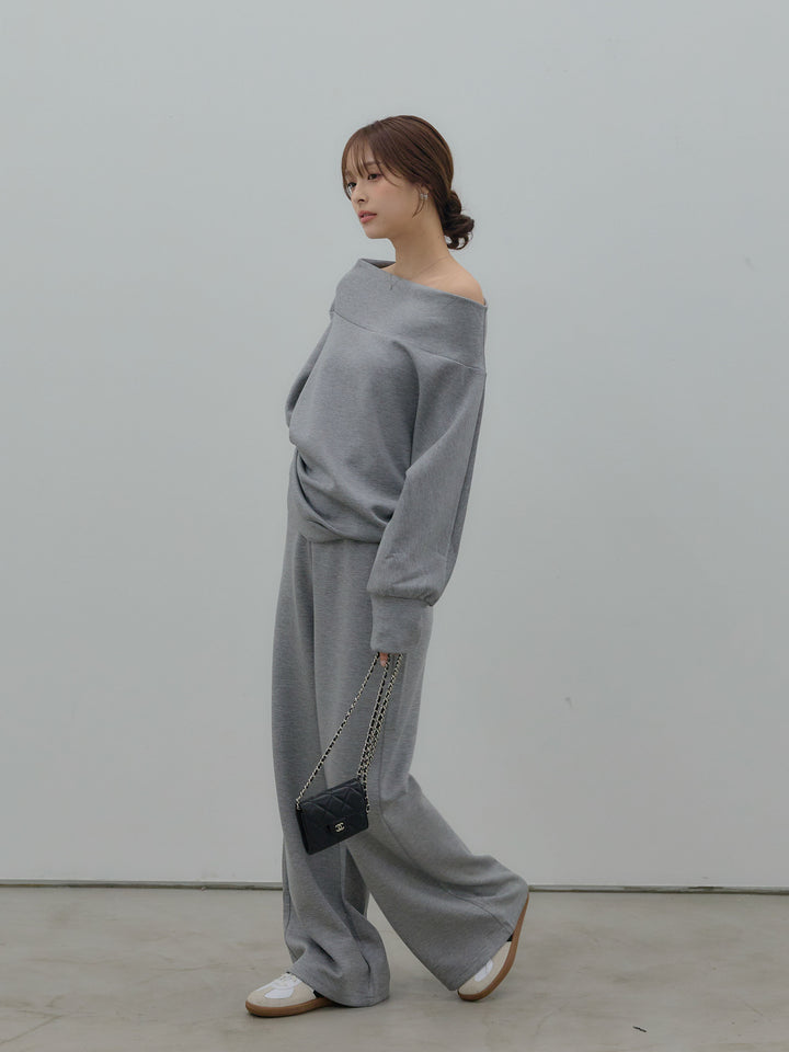 ハイウエストスムースパンツ