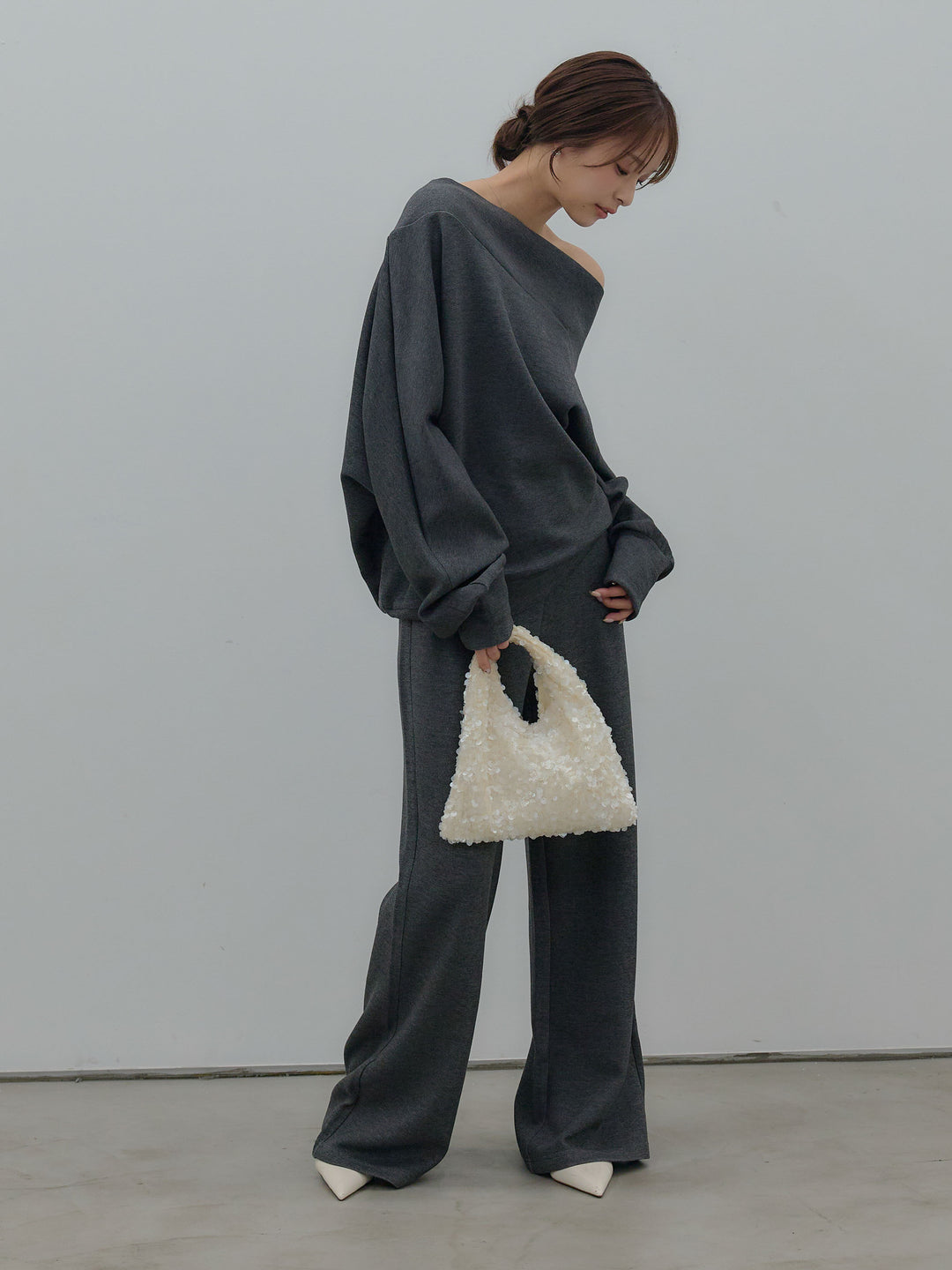 ハイウエストスムースパンツ