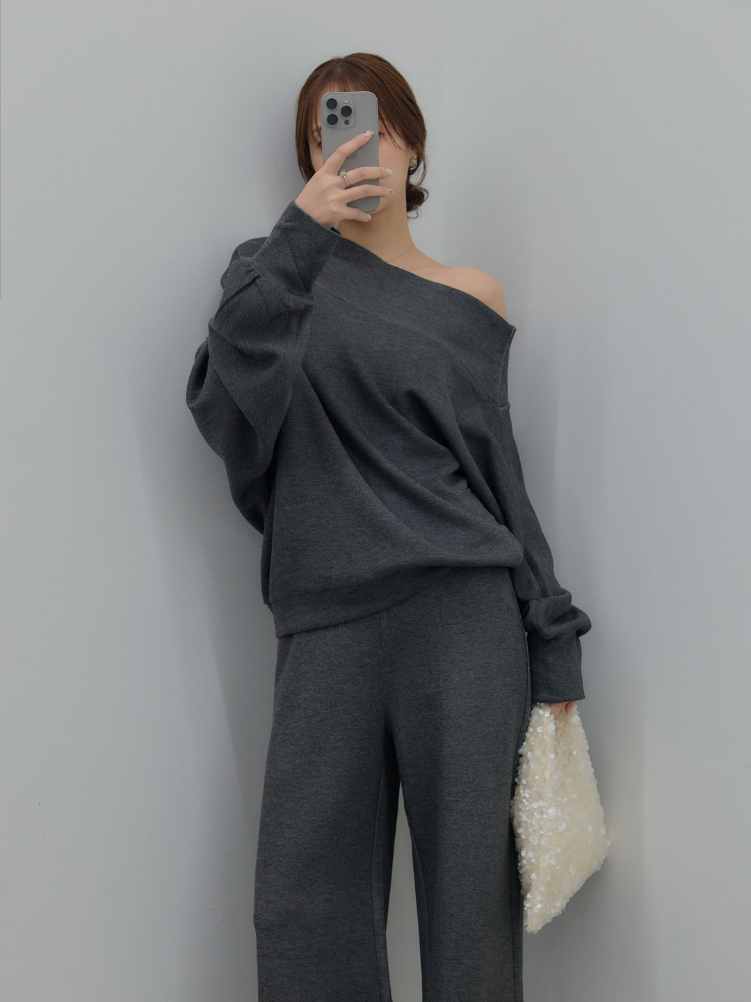 ハイウエストスムースパンツ