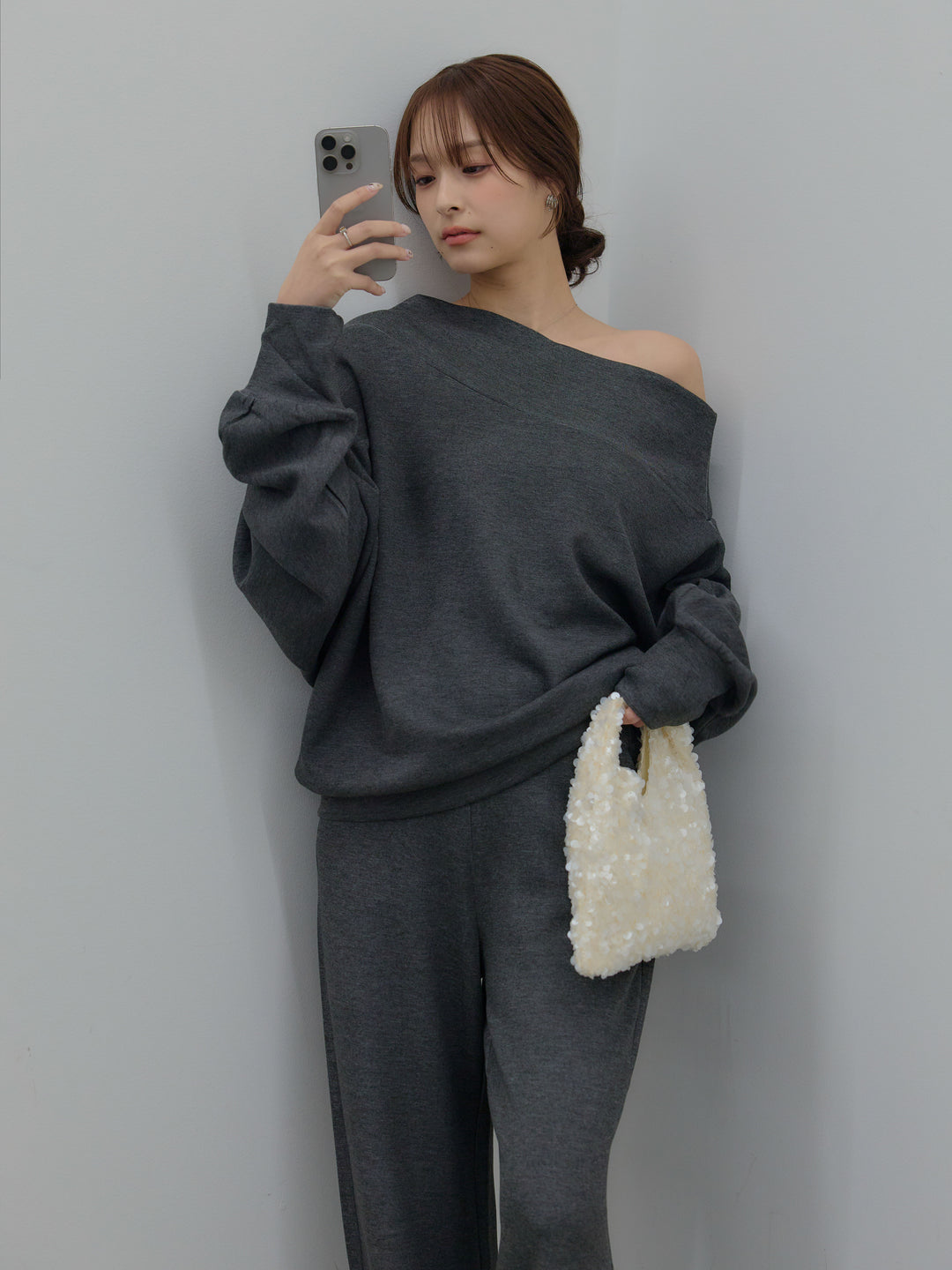 ハイウエストスムースパンツ