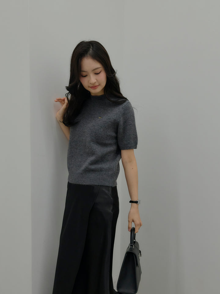 【Essential】Wrap design satin mermaid skirt