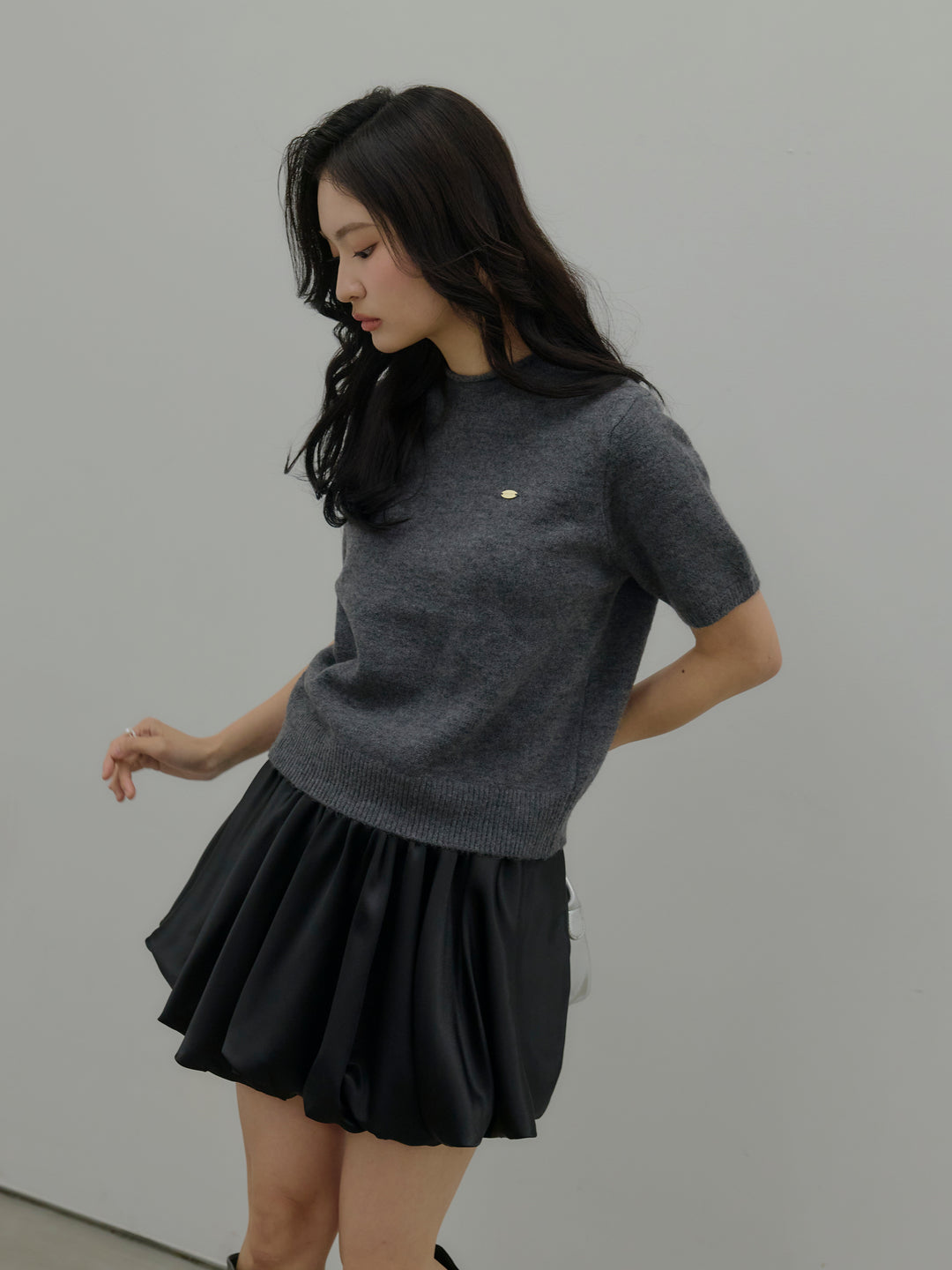 サテンバルーンミニスカート(インパン付き)