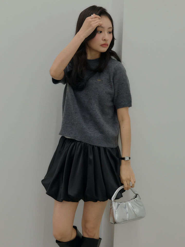 サテンバルーンミニスカート(インパン付き)