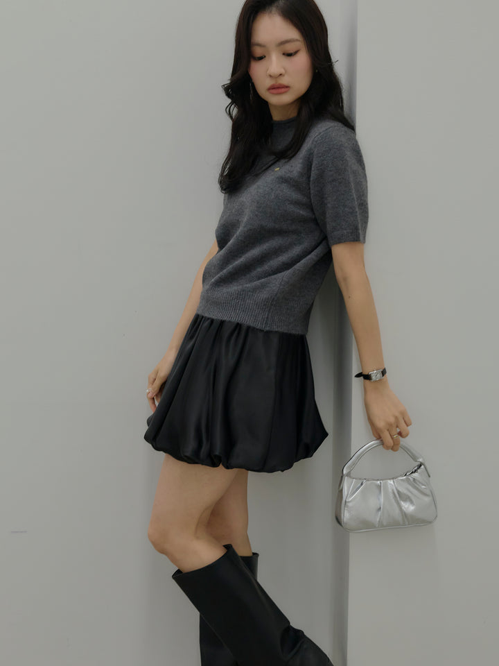 サテンバルーンミニスカート(インパン付き)